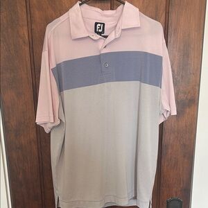 FootJoy Men's Polo in Soft Pink and Gray